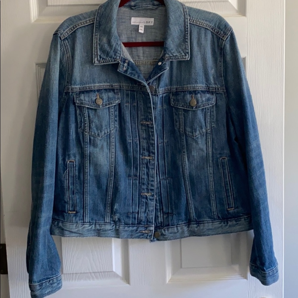 NWOT - Loft Distressed Jean Jacket